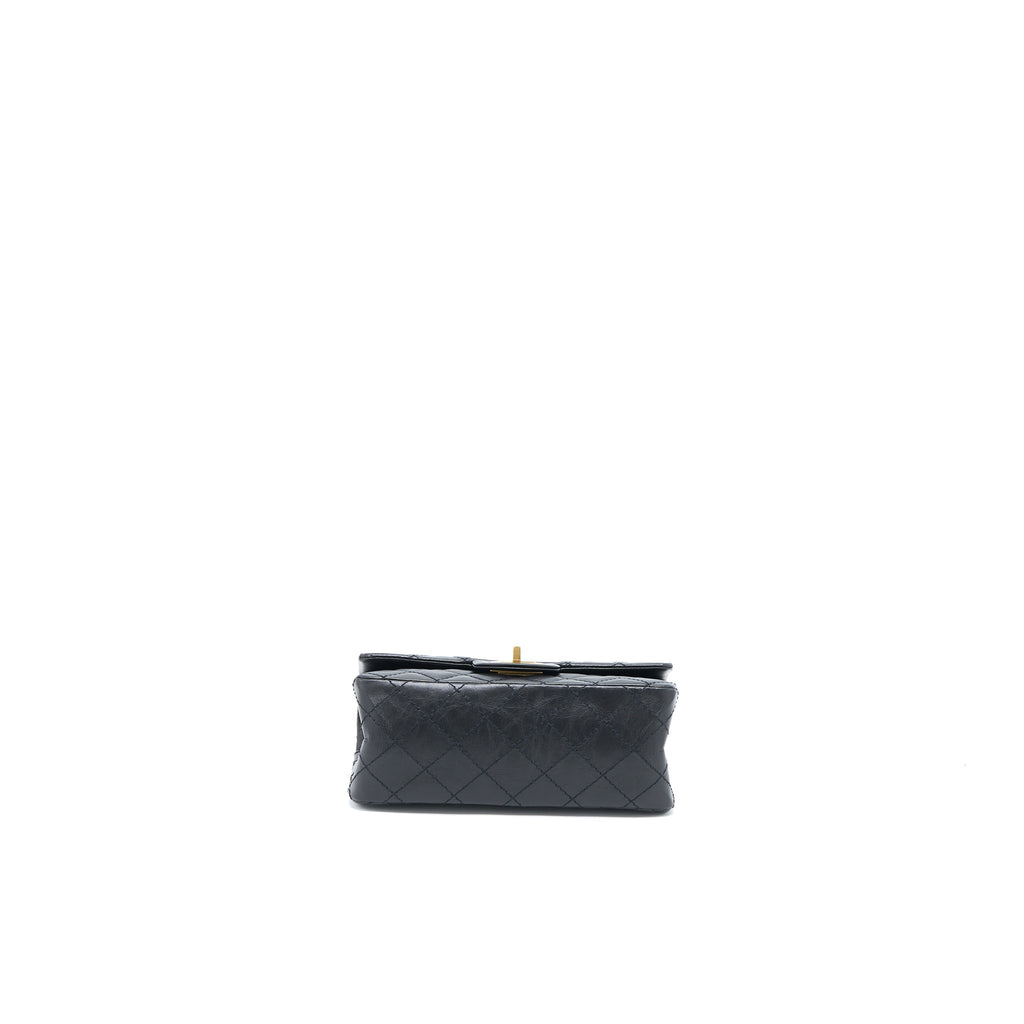 Chanel Mini 2.55 Reissue Flap Bag Aged Calfskin Black Brushed  (Microchip)