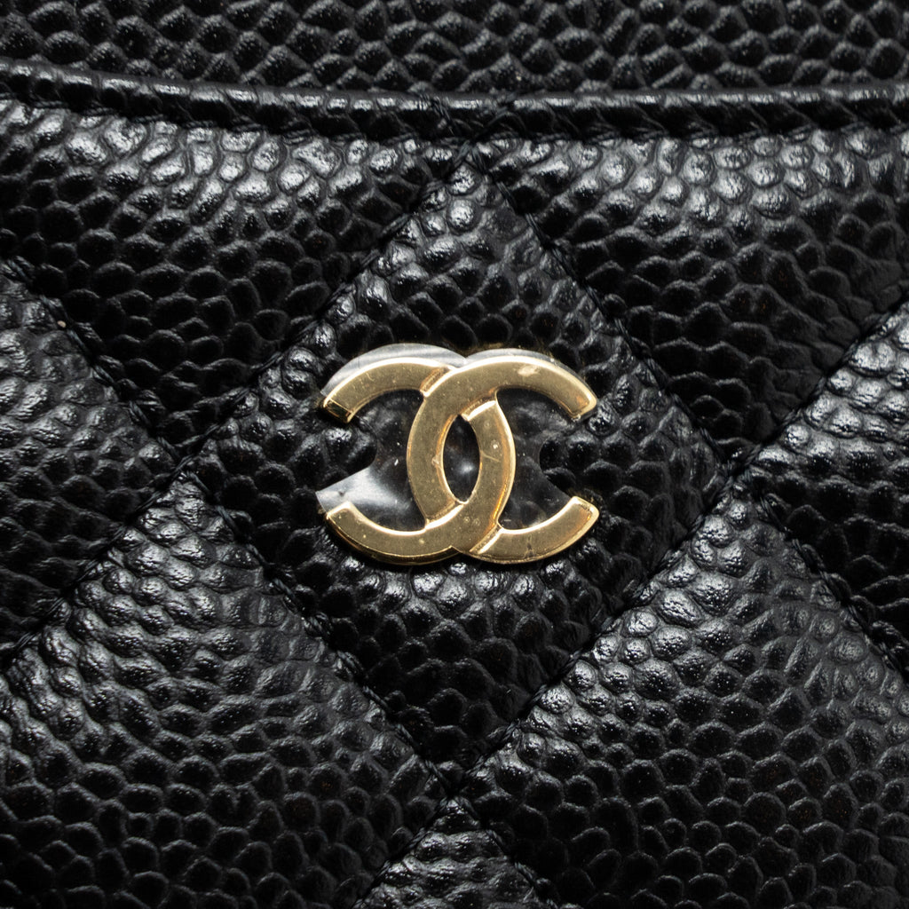 Chanel classic card holder caviar black  (microchip )