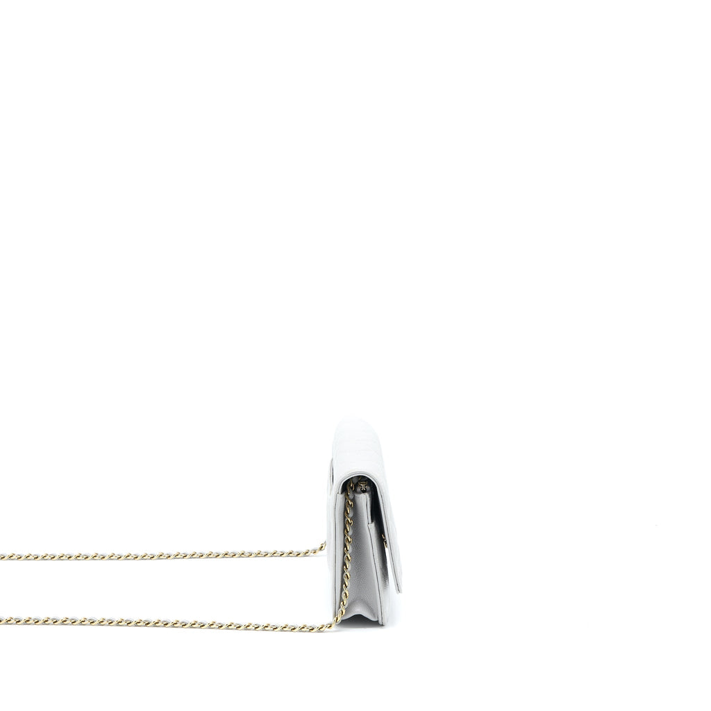 Chanel Classic Wallet on Chain Caviar Light Grey L (Microchip)