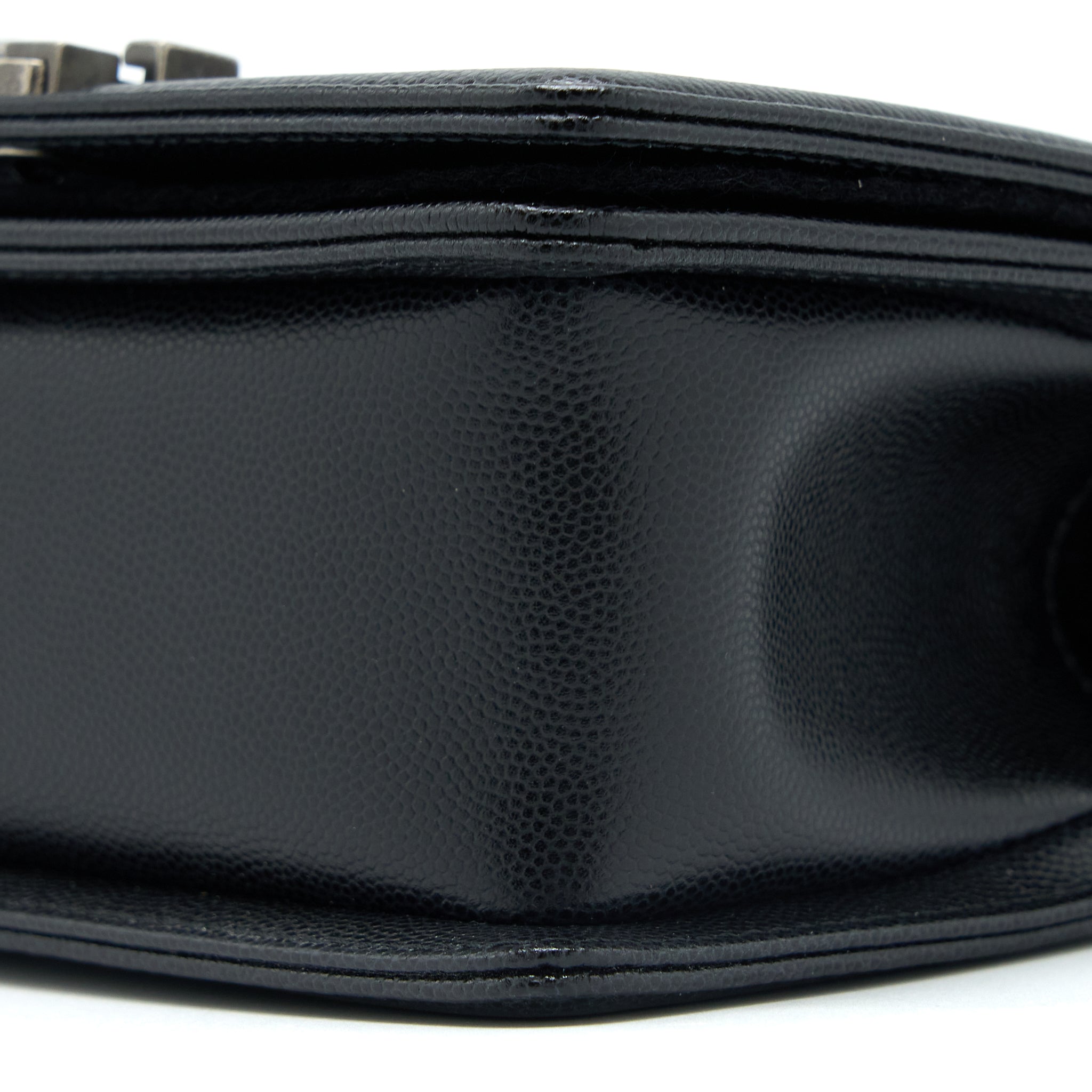 Chanel Small Boy Bag Caviar Black Ruthenium  (Microchip)