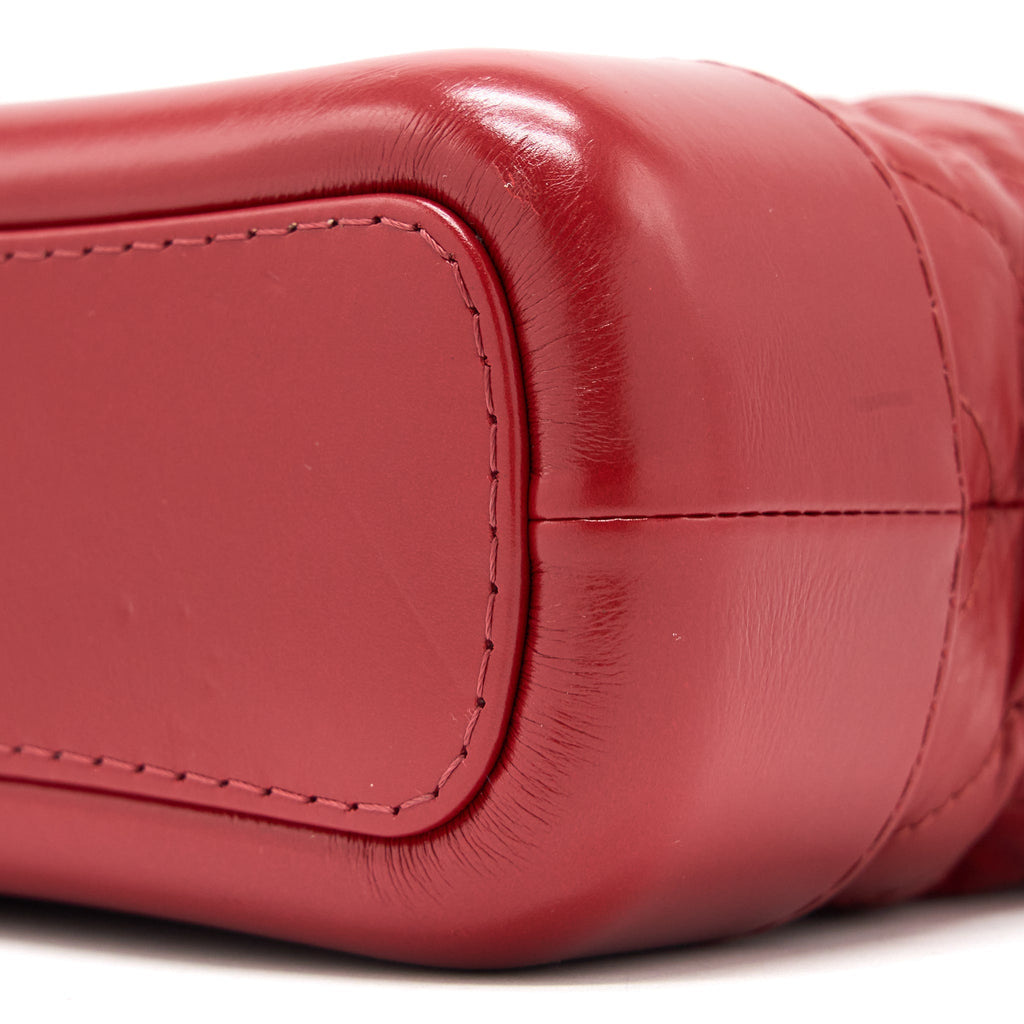 Chanel Small Gabrielle Hobo Bag Aged Calfskin Red Multicolour Hardware