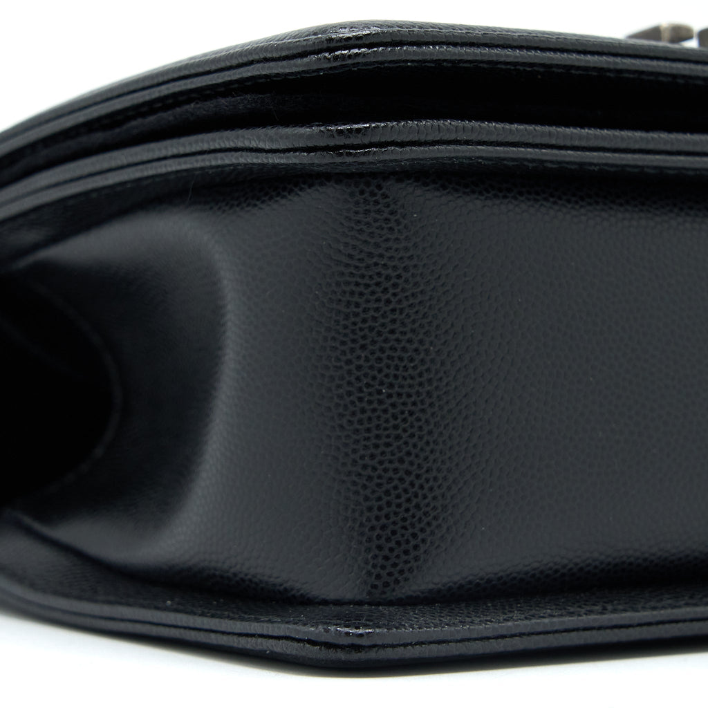 Chanel Small Boy Bag Caviar Black Ruthenium  (Microchip)