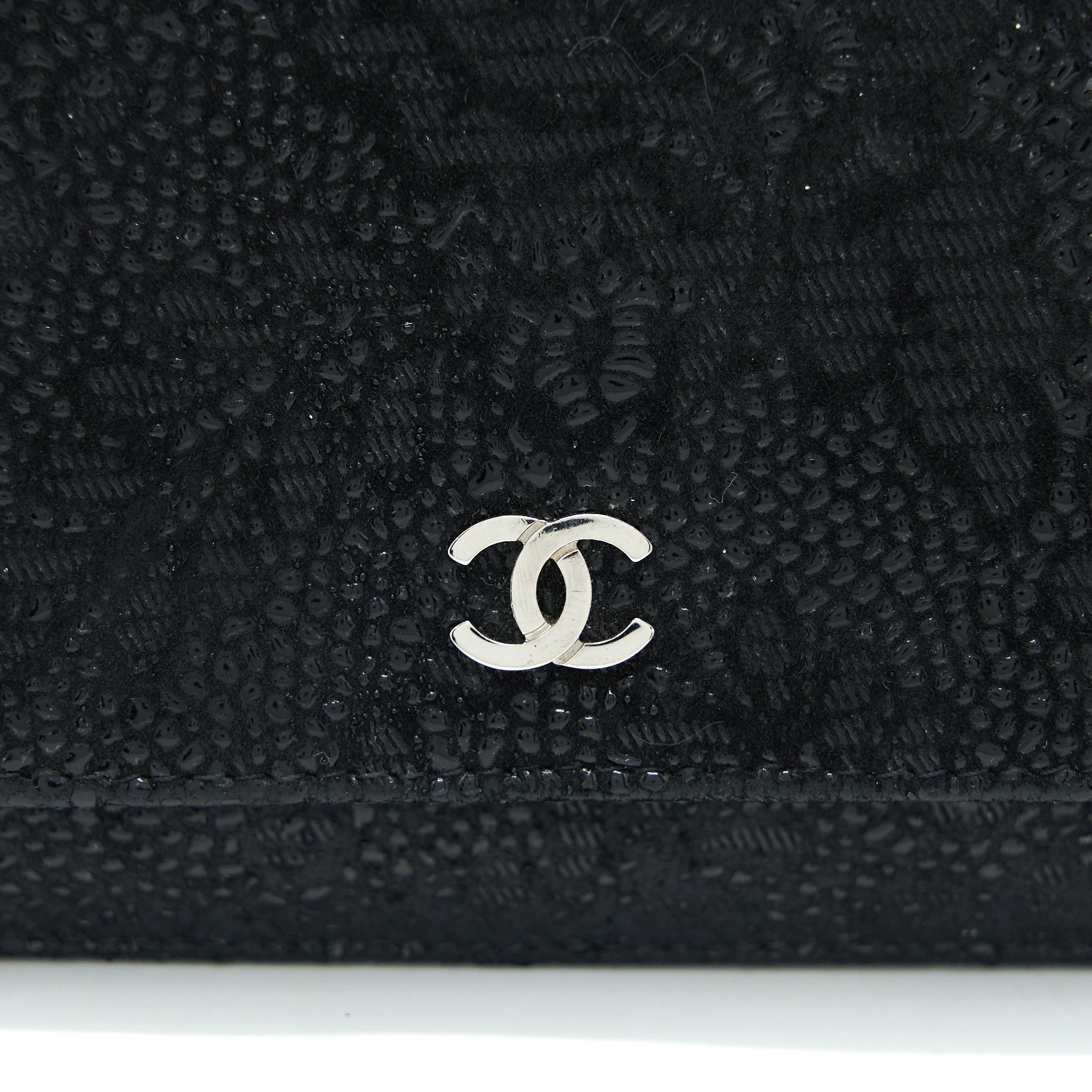 Chanel Seasonal Wallet On Chain Fabric Black