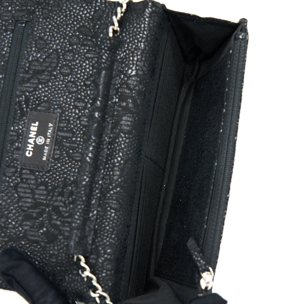Chanel Seasonal Wallet On Chain Fabric Black