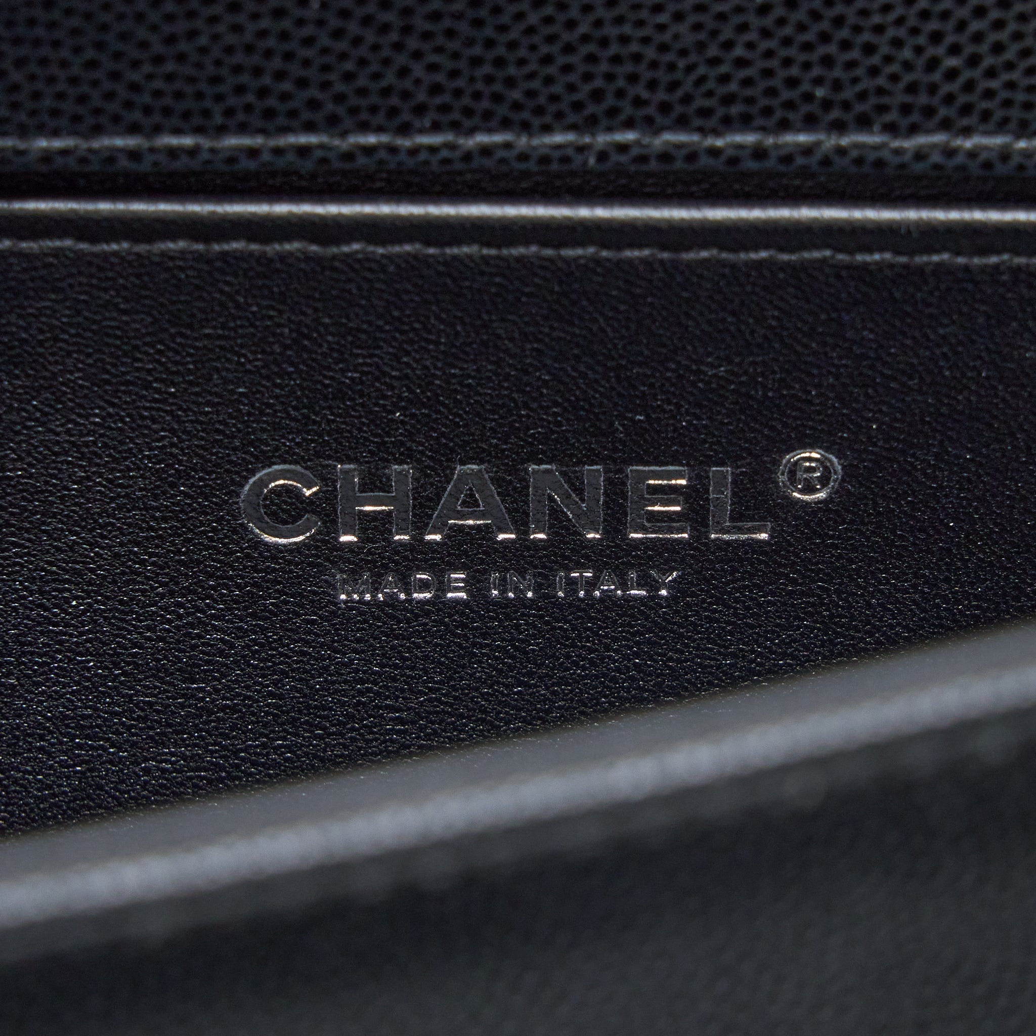 Chanel Small Boy Bag Caviar Black Ruthenium  (Microchip)