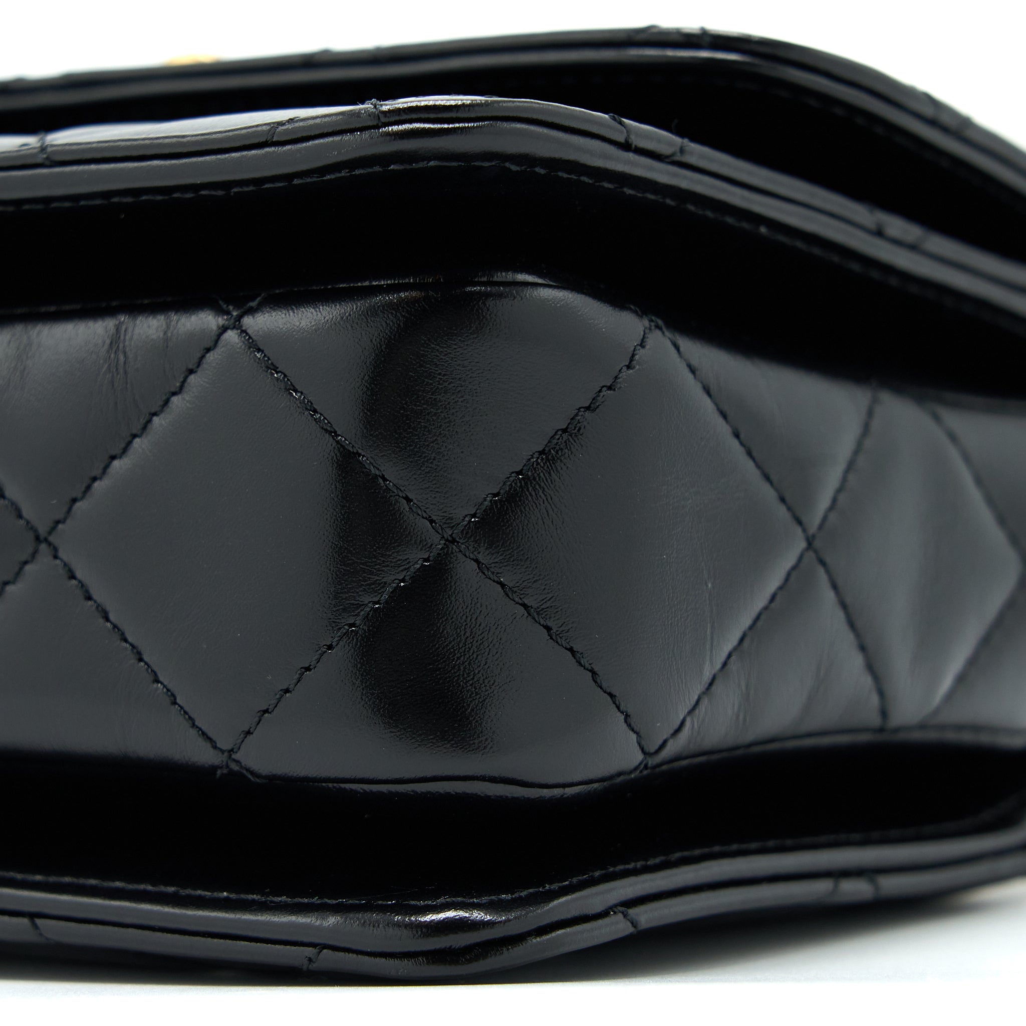 Chanel 23p Flap Bag with Top Handle Shiny Calfskin Black  (Microchip)