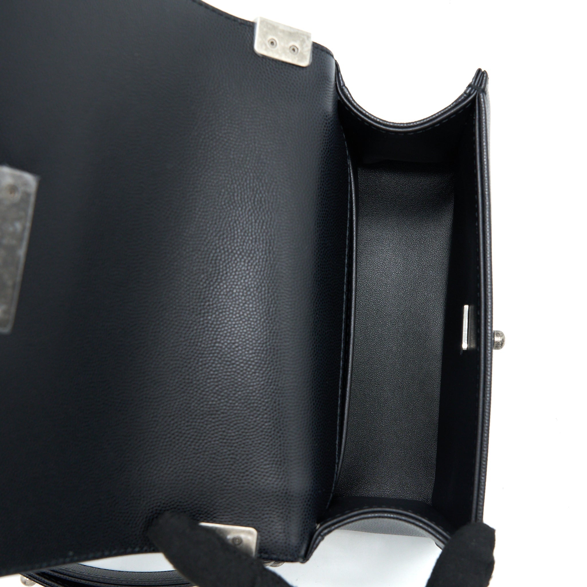 Chanel Small Boy Bag Caviar Black Ruthenium  (Microchip)