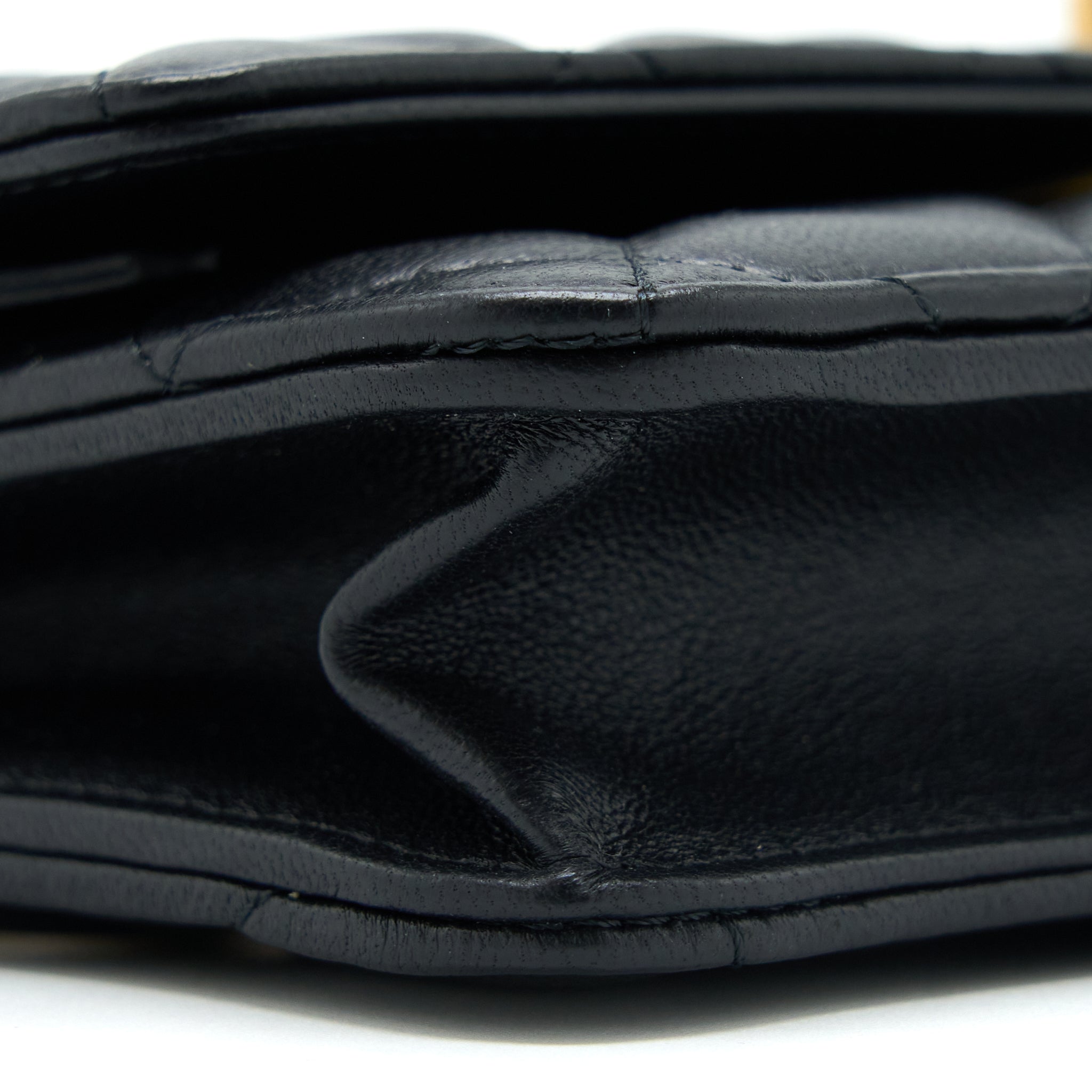 Chanel Pearl Crush Wallet On Chain Lambskin Black  (Microchip)