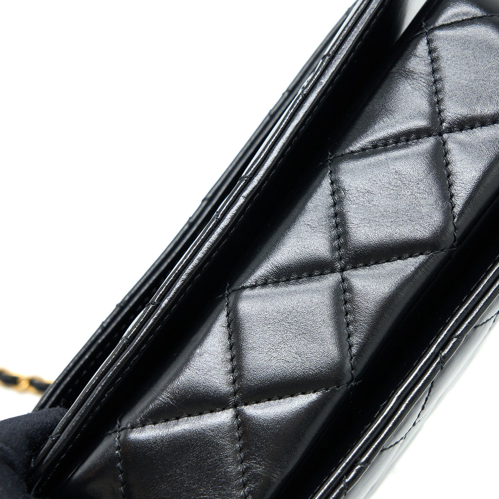 Chanel 23p Flap Bag with Top Handle Shiny Calfskin Black  (Microchip)