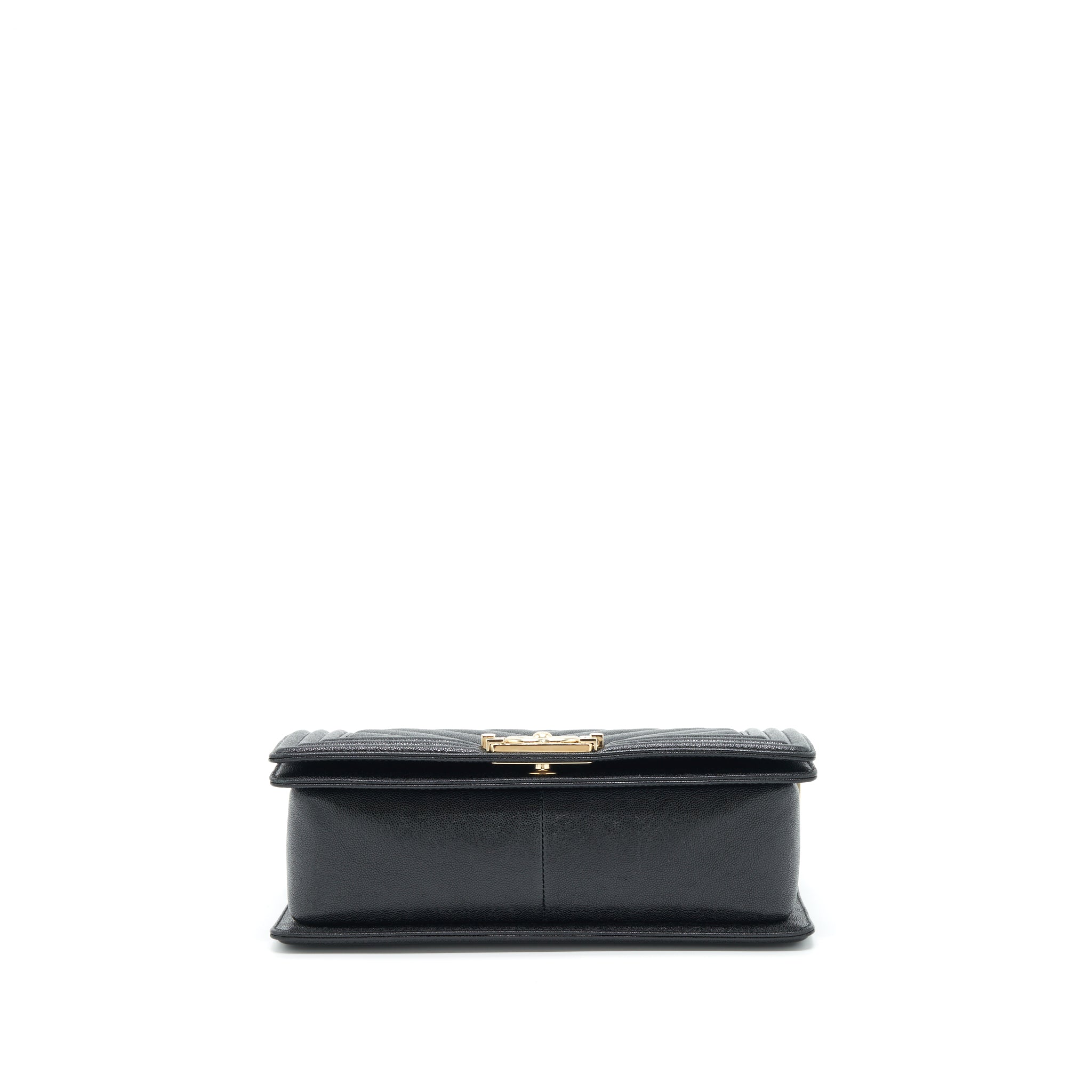 Chanel Medium Boy Chevron Caviar Black L