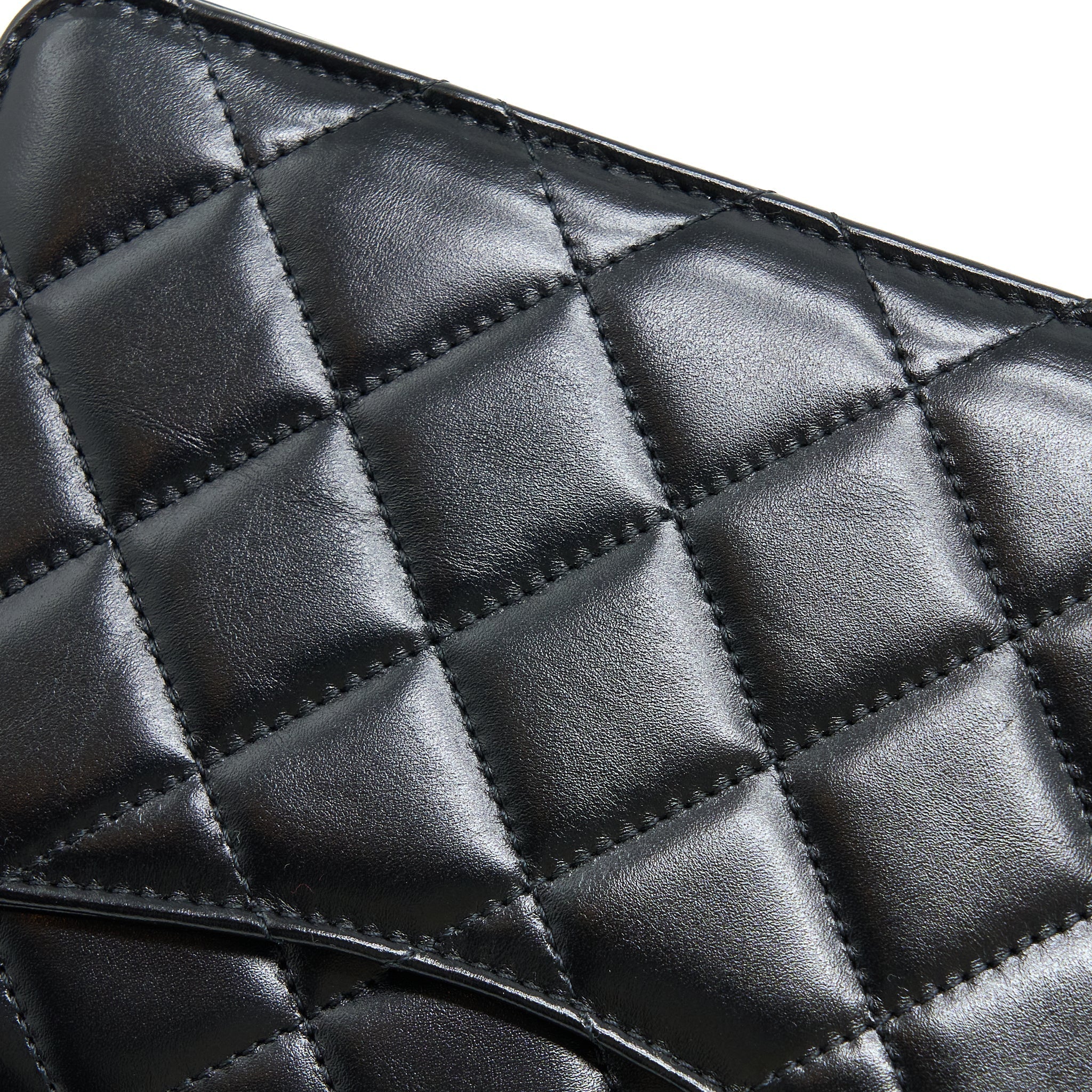Chanel 23p Flap Bag with Top Handle Shiny Calfskin Black  (Microchip)