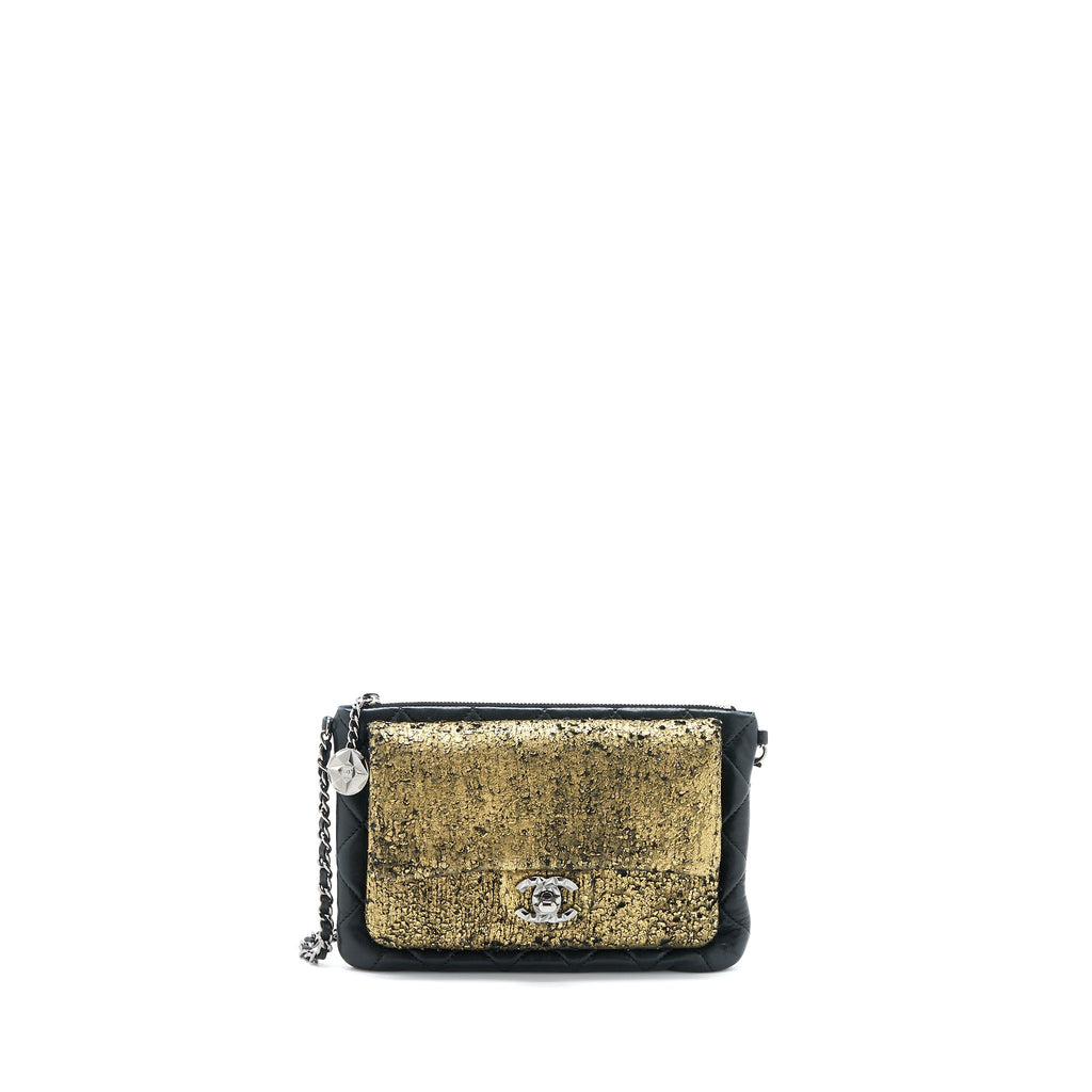Chanel 12A Evening Bag Lambskin Black/Gold