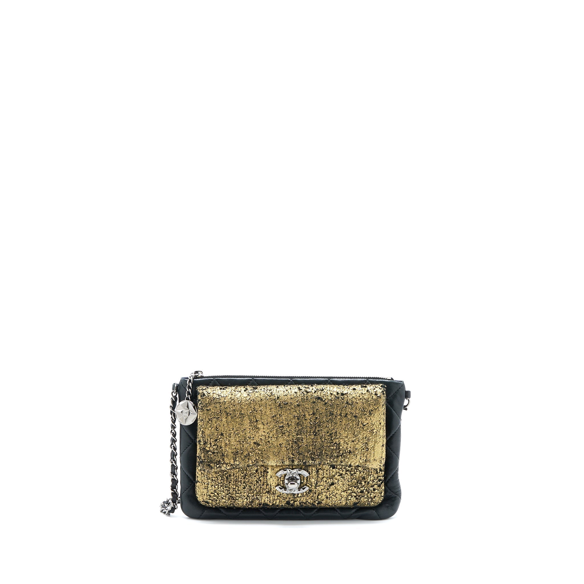 Chanel 12A Evening Bag Lambskin Black/Gold