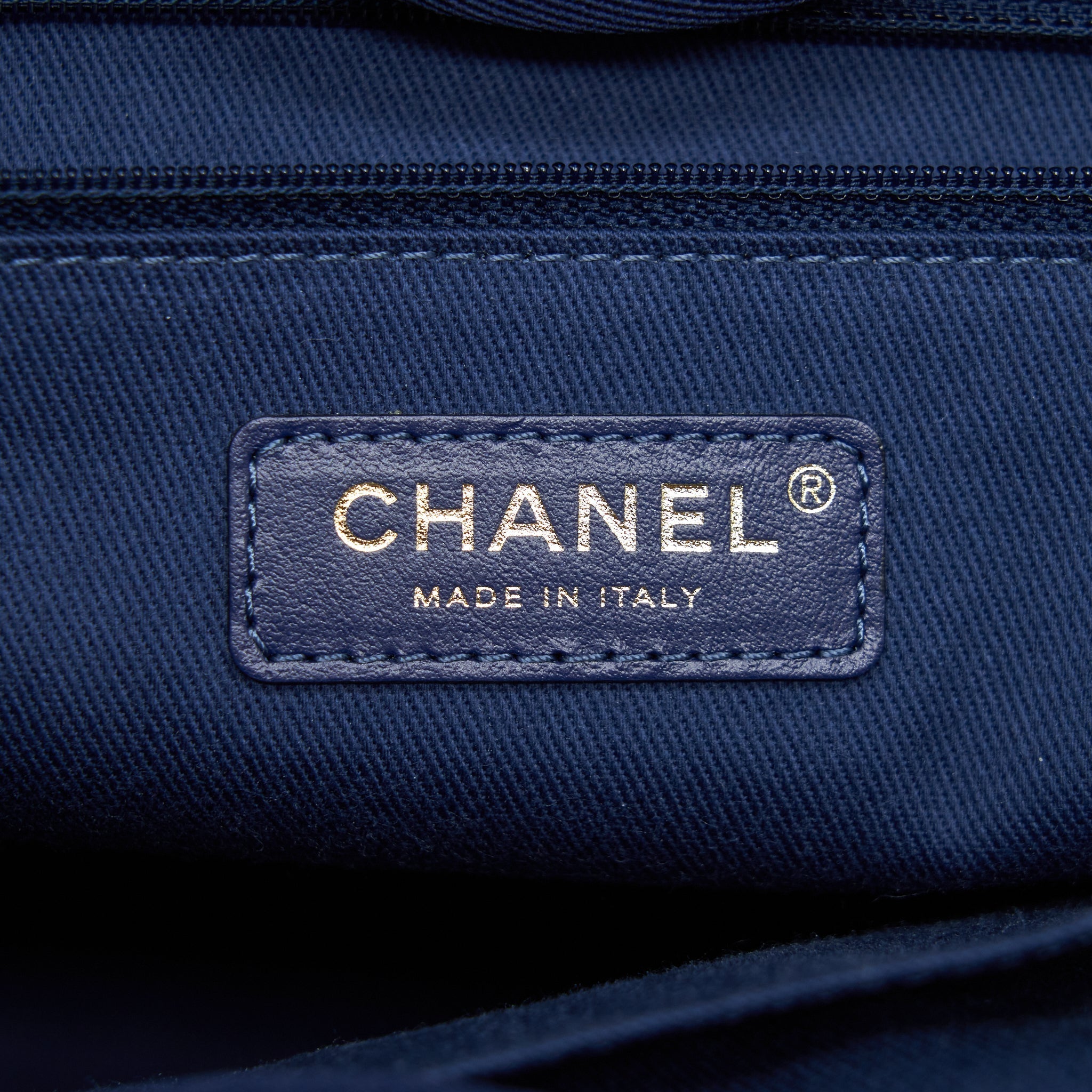 Chanel Deauville Tote Bag Canvas Dark Blue
