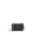Chanel Pear Crush Long Vanity With Chain Lambskin Black