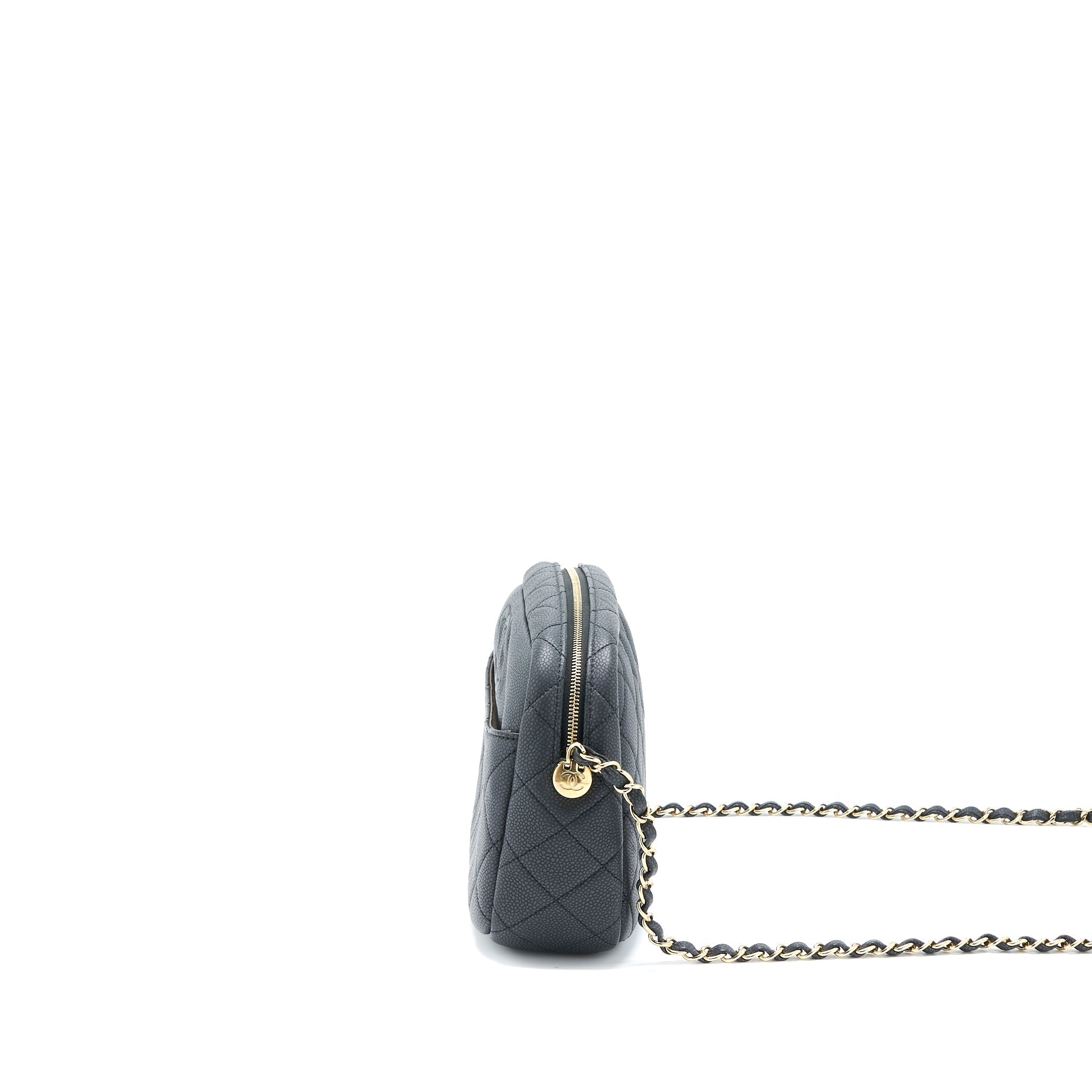 Chanel Large Camera Bag Grained Calfskin Dark Grey L