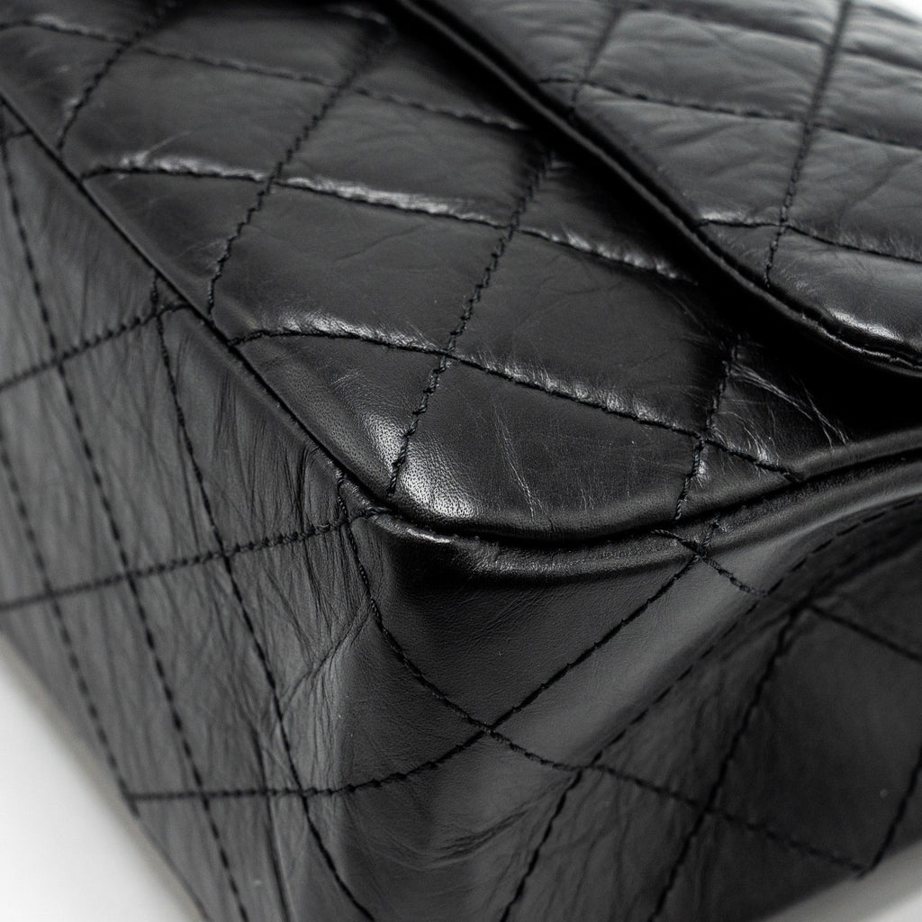 Chanel Maxi 2.55 reissue flap bag aged calfskin Black