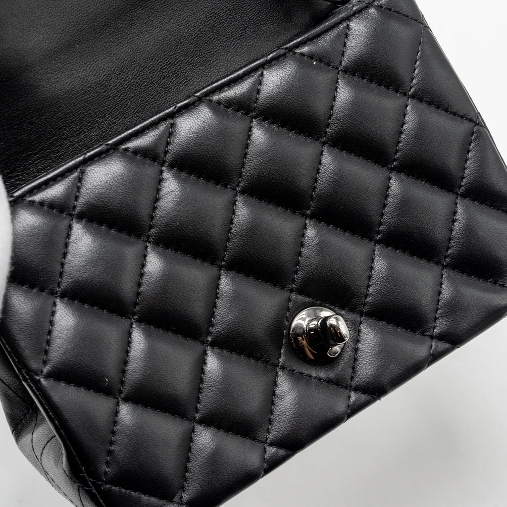 Chanel mini square Flap bag lambskin black