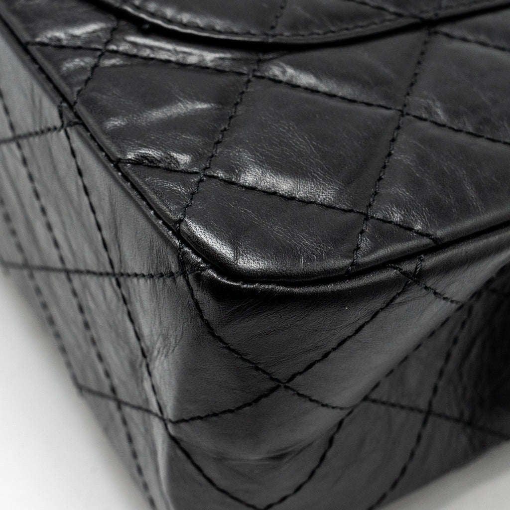 Chanel Maxi 2.55 reissue flap bag aged calfskin Black