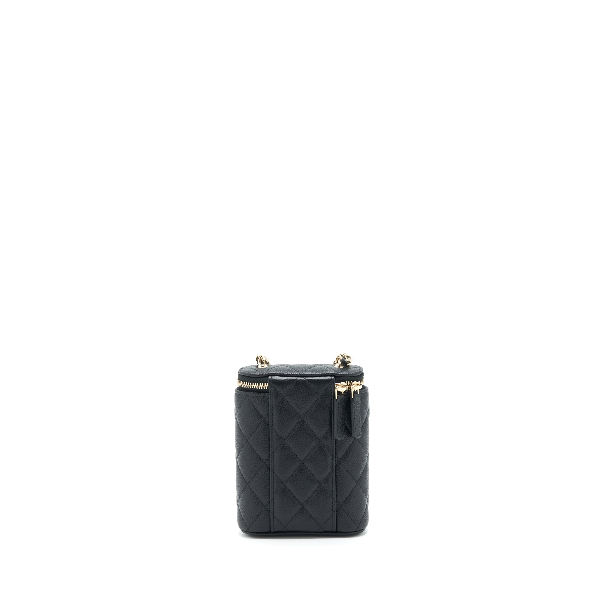 Chanel 22P Vertical Mini Vanity With CC Logo Chain Caviar Black L