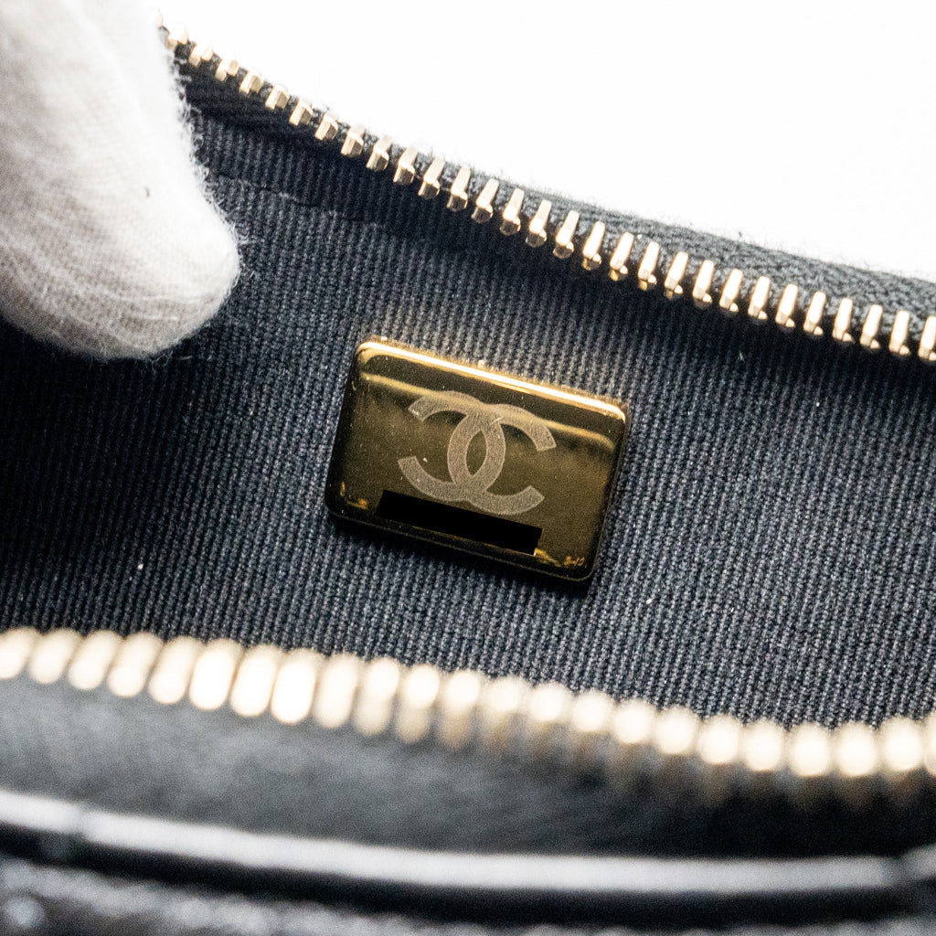 Chanel 23k Hobo Shoulder Bag Calfskin Black  (microchip)