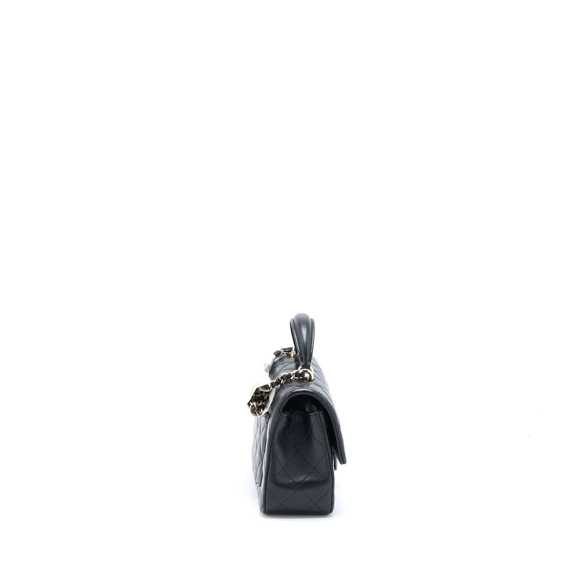 Chanel Top Handle Mini Rectangular Flap Bag Lambskin Black L (Microchip)