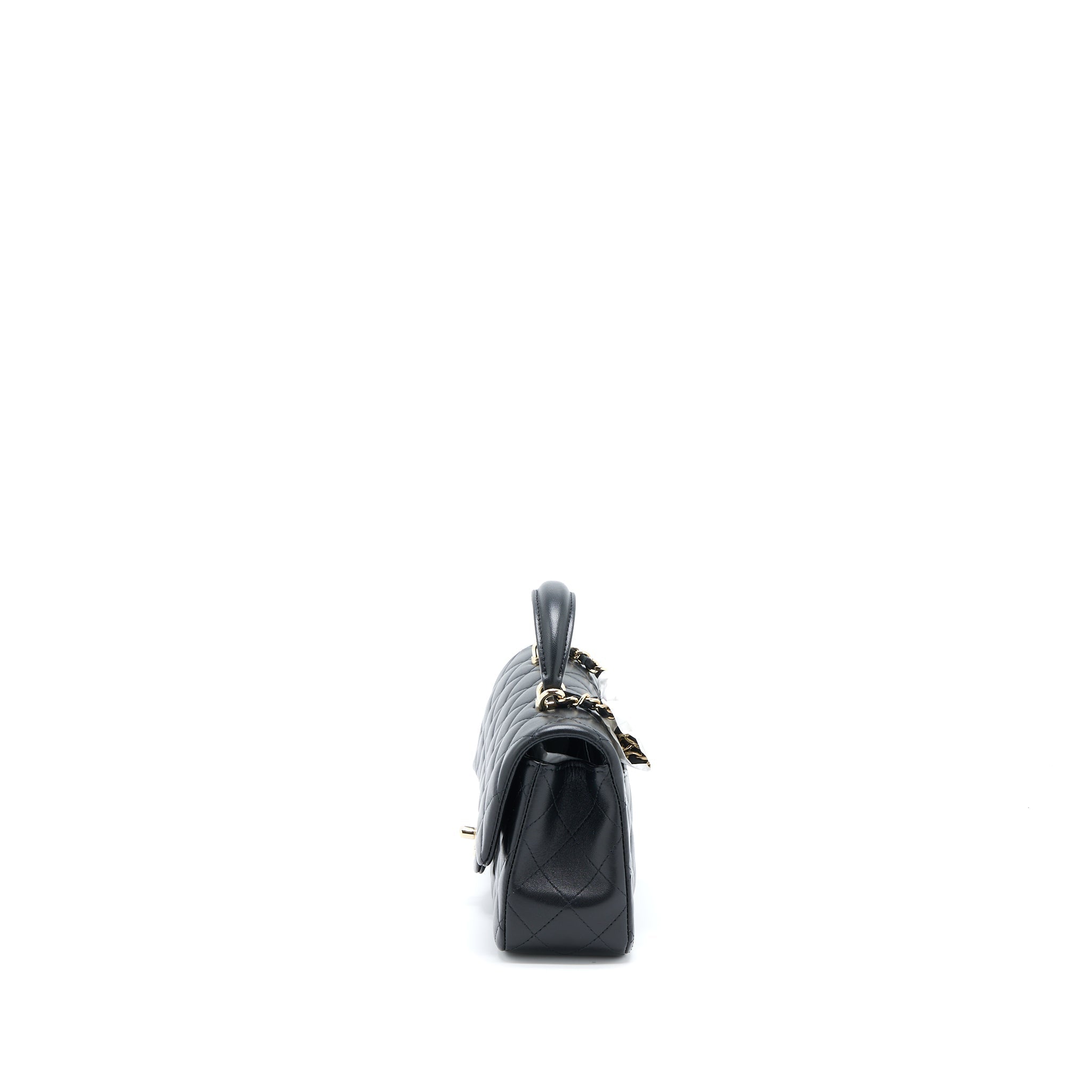 Chanel Top Handle Mini Rectangular Flap Bag Lambskin Black L (Microchip)