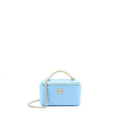 Chanel 22s Letter Top Handle Long Vanity Caviar Blue