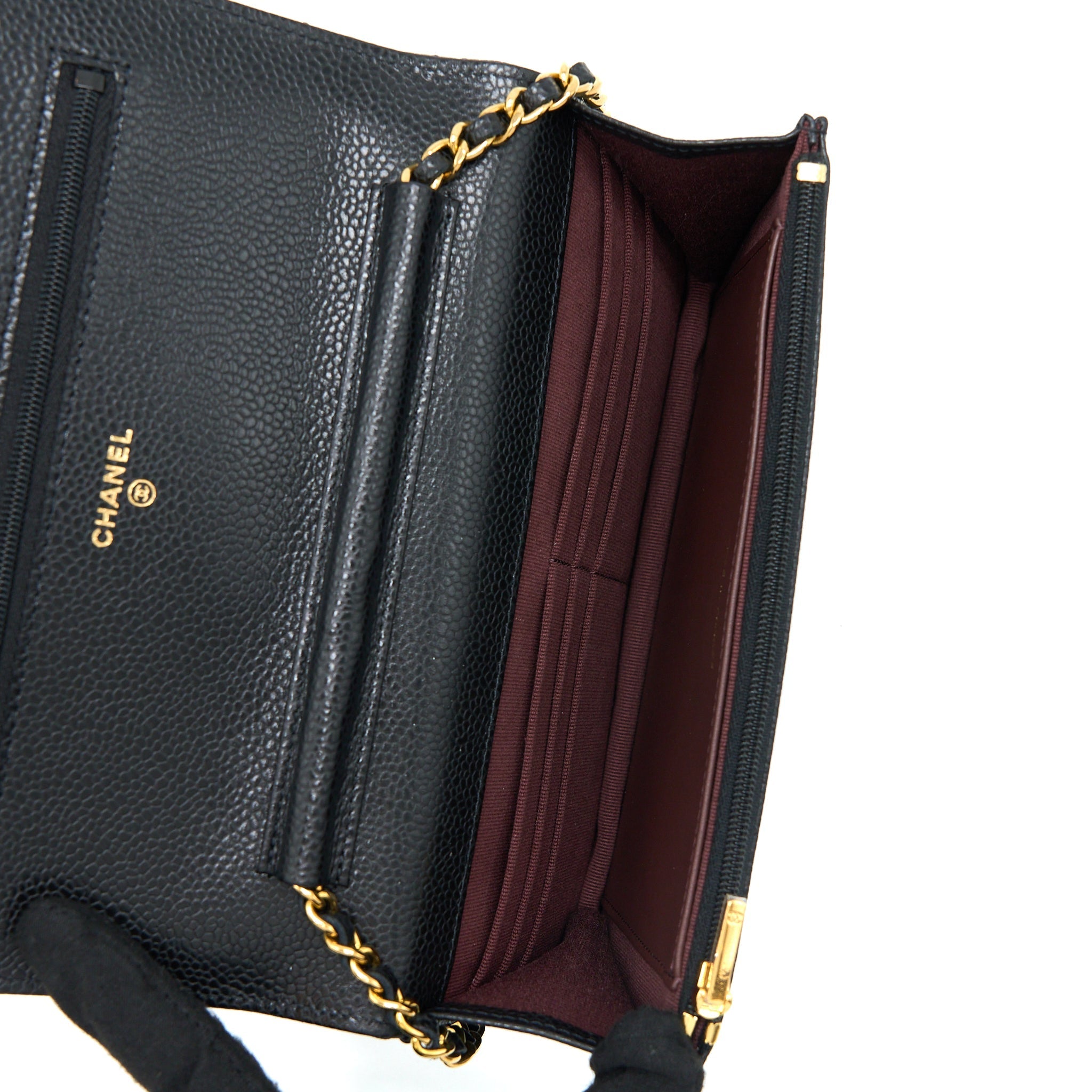 Chanel Classic Wallet On Chain Caviar Black  (Microchip)