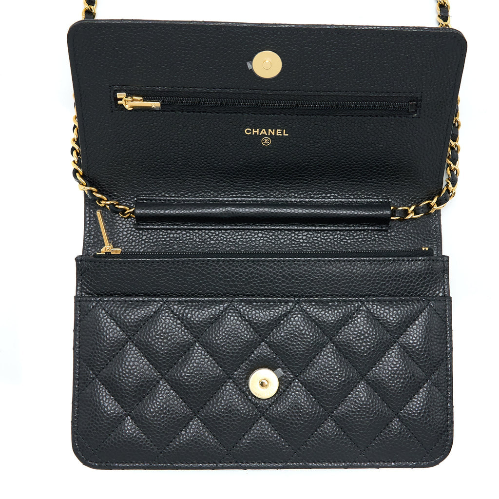 Chanel Classic Wallet On Chain Caviar Black  (Microchip)