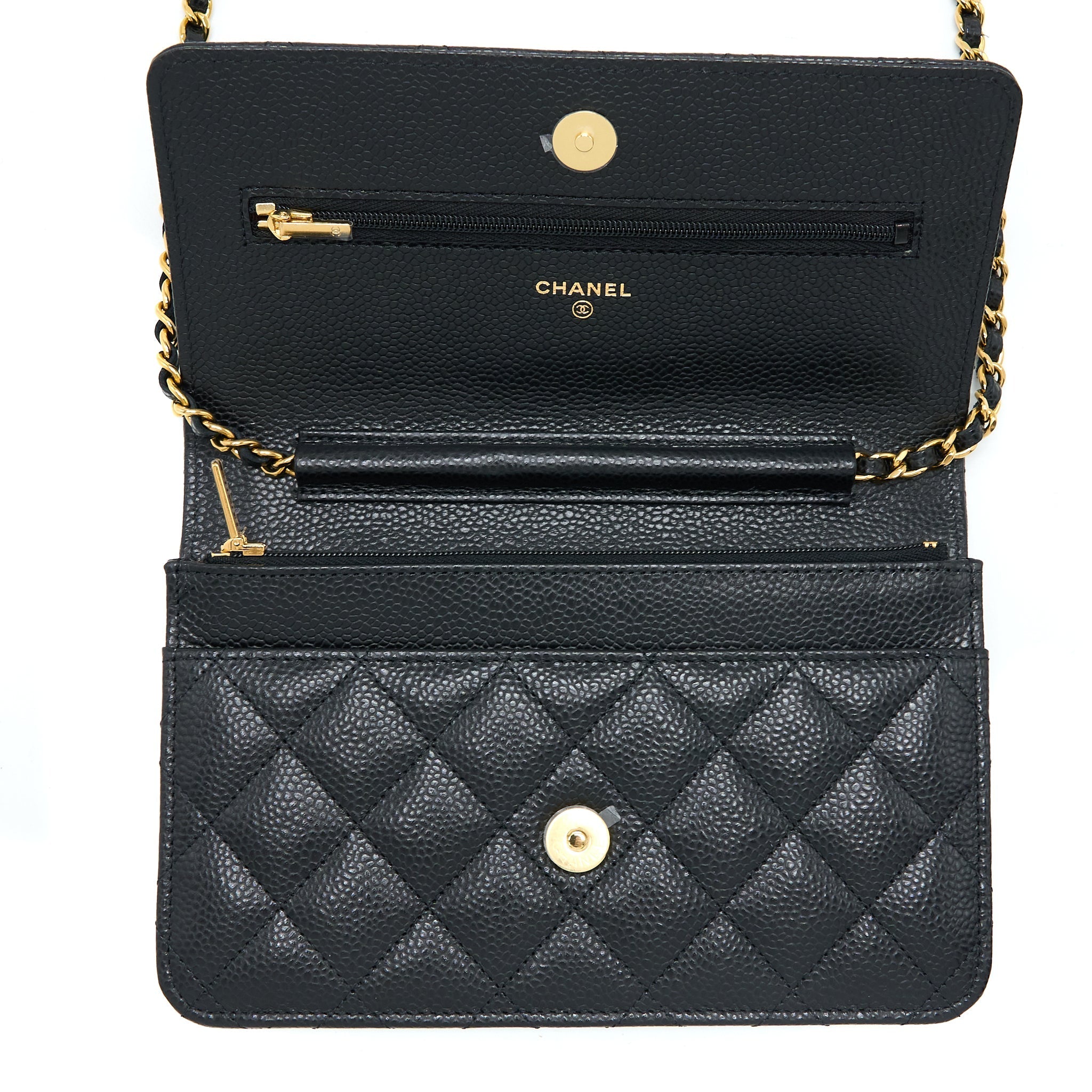 Chanel Classic Wallet On Chain Caviar Black  (Microchip)