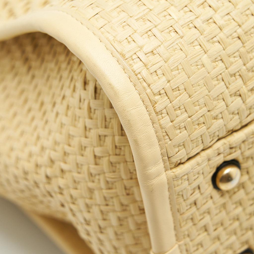 Chanel Gold Raffia Deauville Tote Bag