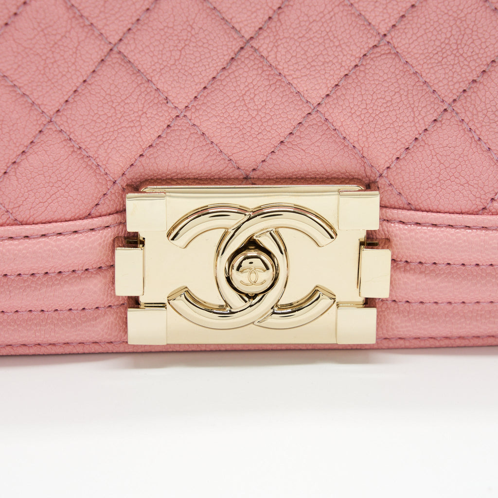 Chanel Small Boy Caviar Light Pink L