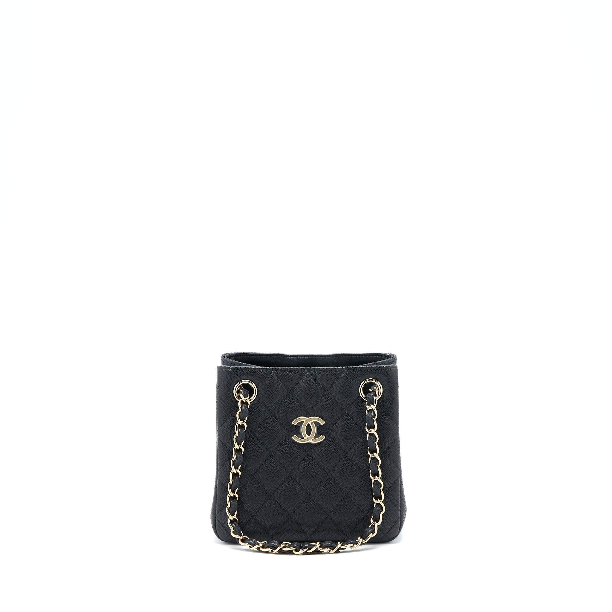 Chanel 22S Mini Bucket Bag Caviar Black L (Microchip)
