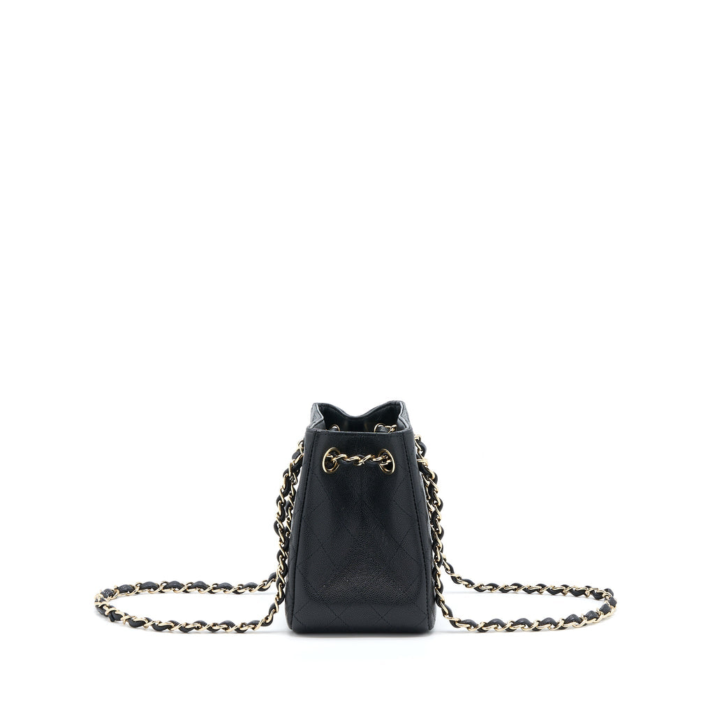 Chanel 22S Mini Bucket Bag Caviar Black L (Microchip)
