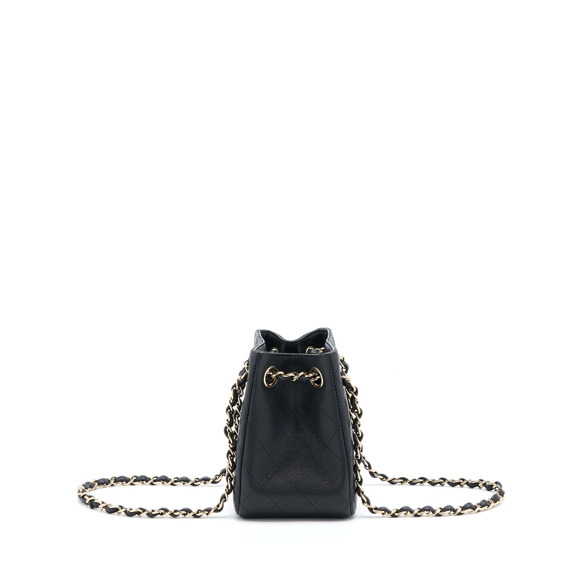 Chanel 22S Mini Bucket Bag Caviar Black L (Microchip)