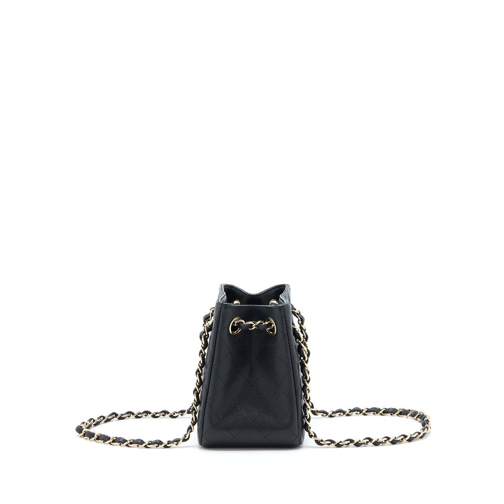 Chanel 22S Mini Bucket Bag Caviar Black L (Microchip)