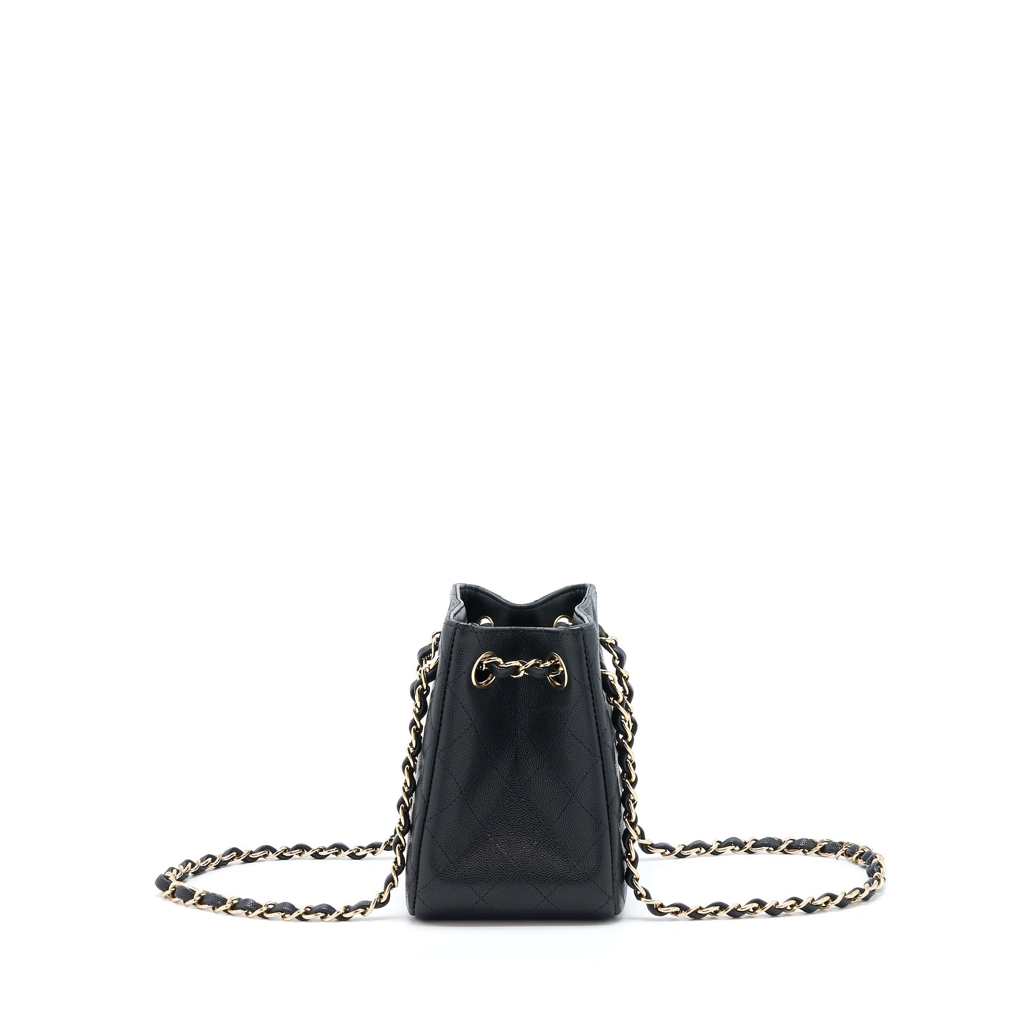 Chanel 22S Mini Bucket Bag Caviar Black L (Microchip)
