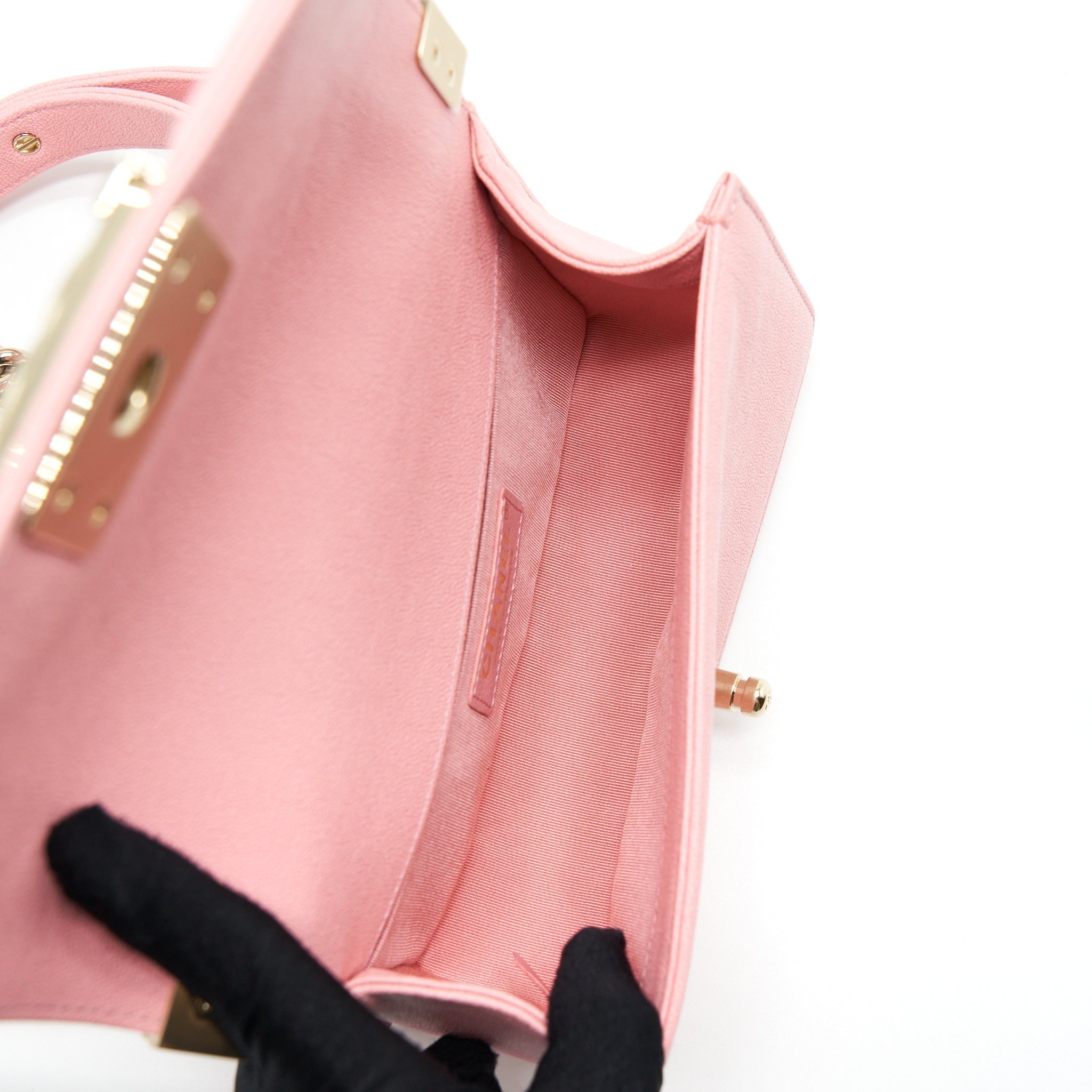 Chanel Small Boy Caviar Light Pink L
