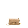 Chanel 22S Pearl Crushed Mini Rectangular Lambskin Dark Beige (Microchip)