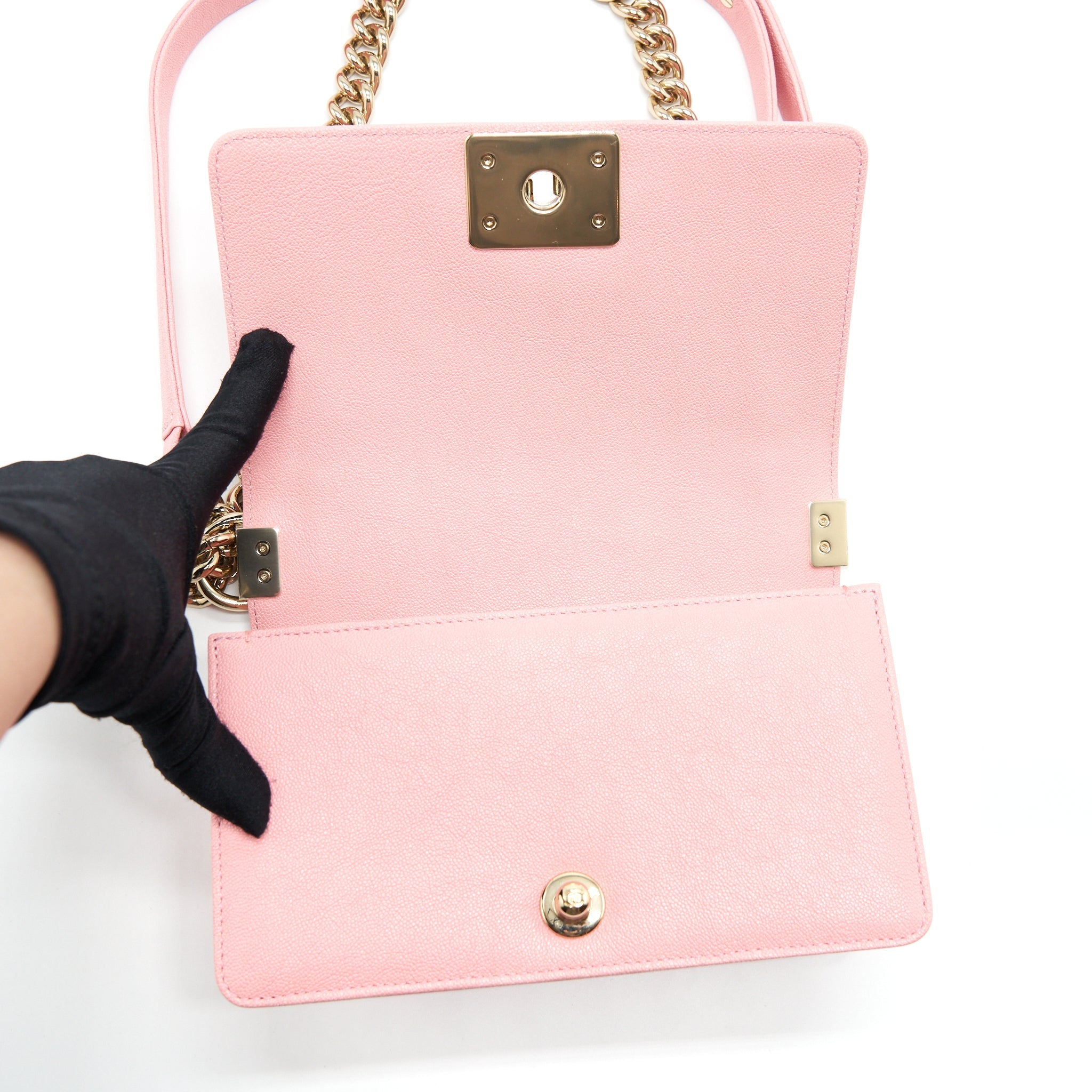 Chanel Small Boy Caviar Light Pink L