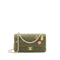Chanel Cuba Charms Classic double flap Bag Canvas Green
