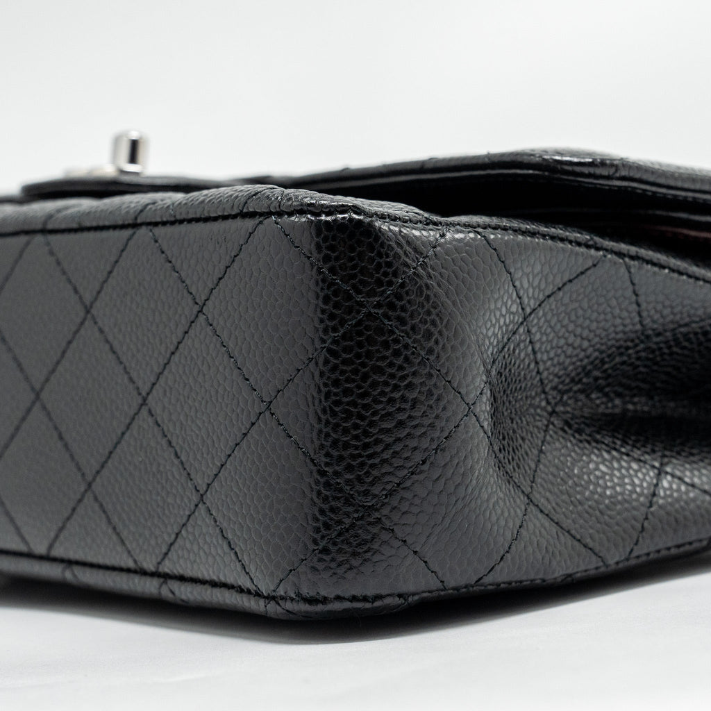 Chanel Medium Classic Double Flap Bag Caviar Black  (Microchip)