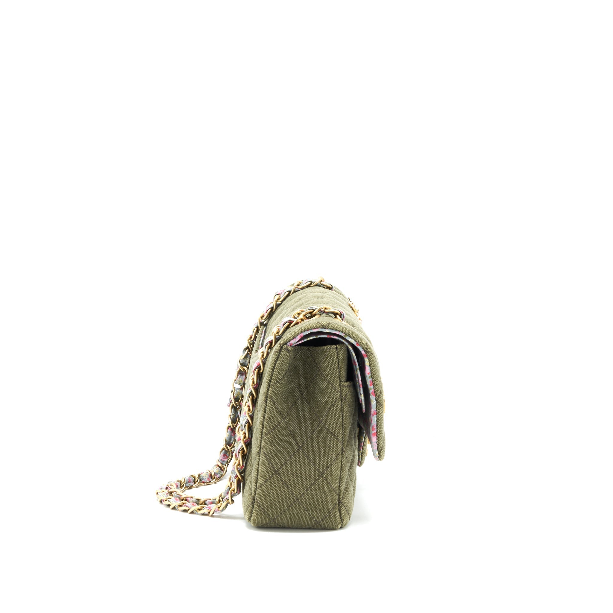 Chanel Cuba Charms Classic double flap Bag Canvas Green