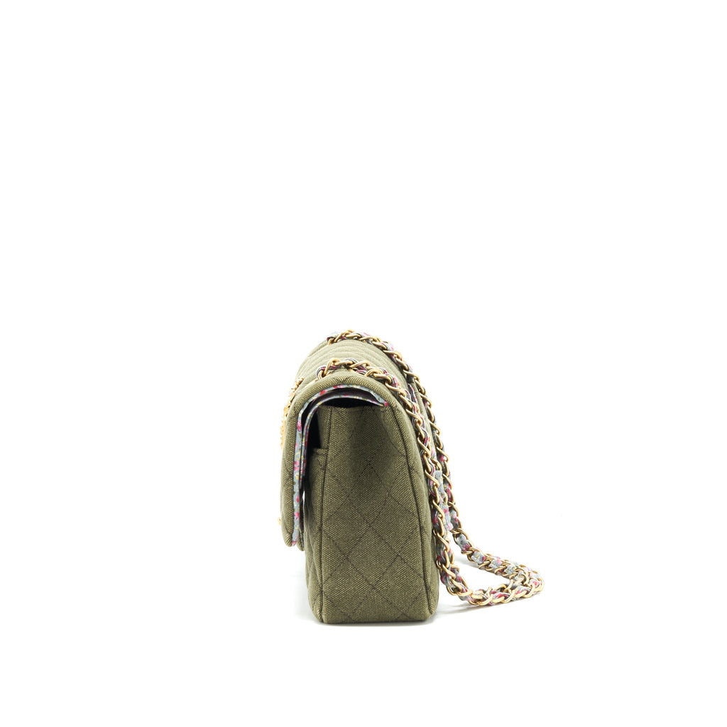 Chanel Cuba Charms Classic double flap Bag Canvas Green