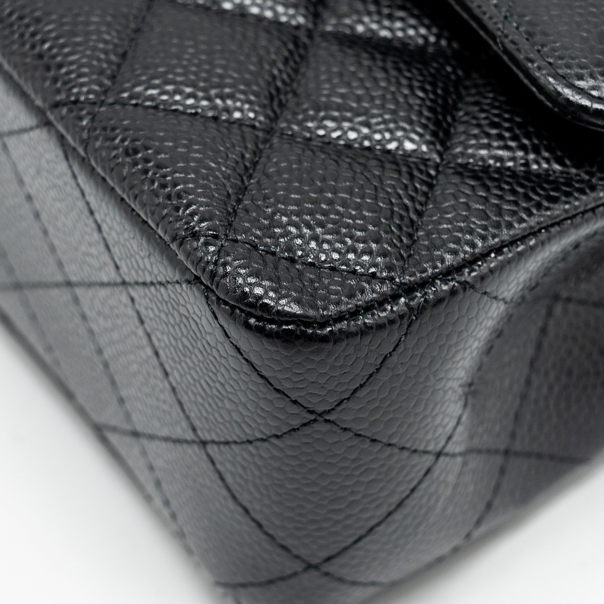 Chanel Medium Classic Double Flap Bag Caviar Black  (Microchip)