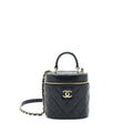 Chanel Trendy CC Round Vanity Case Crossbody Bag Lambskin Black L