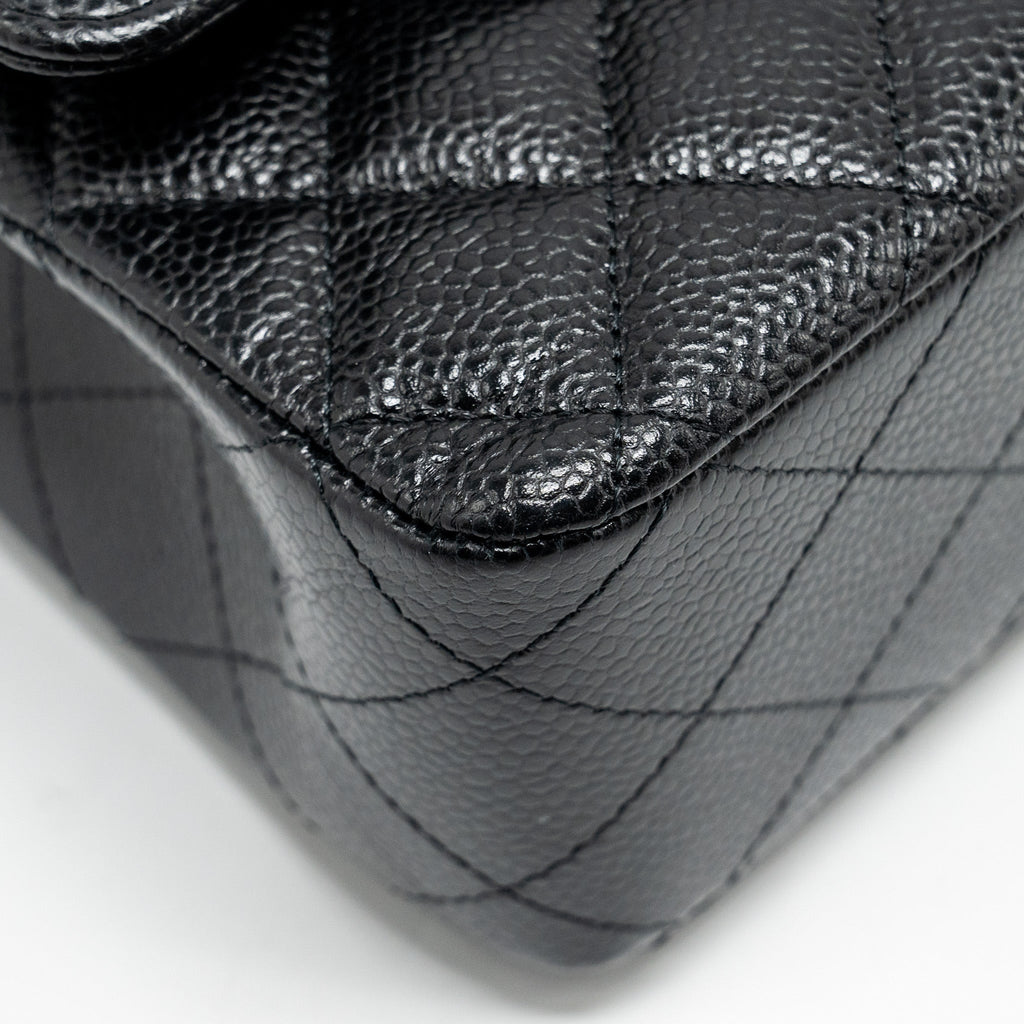 Chanel Medium Classic Double Flap Bag Caviar Black  (Microchip)