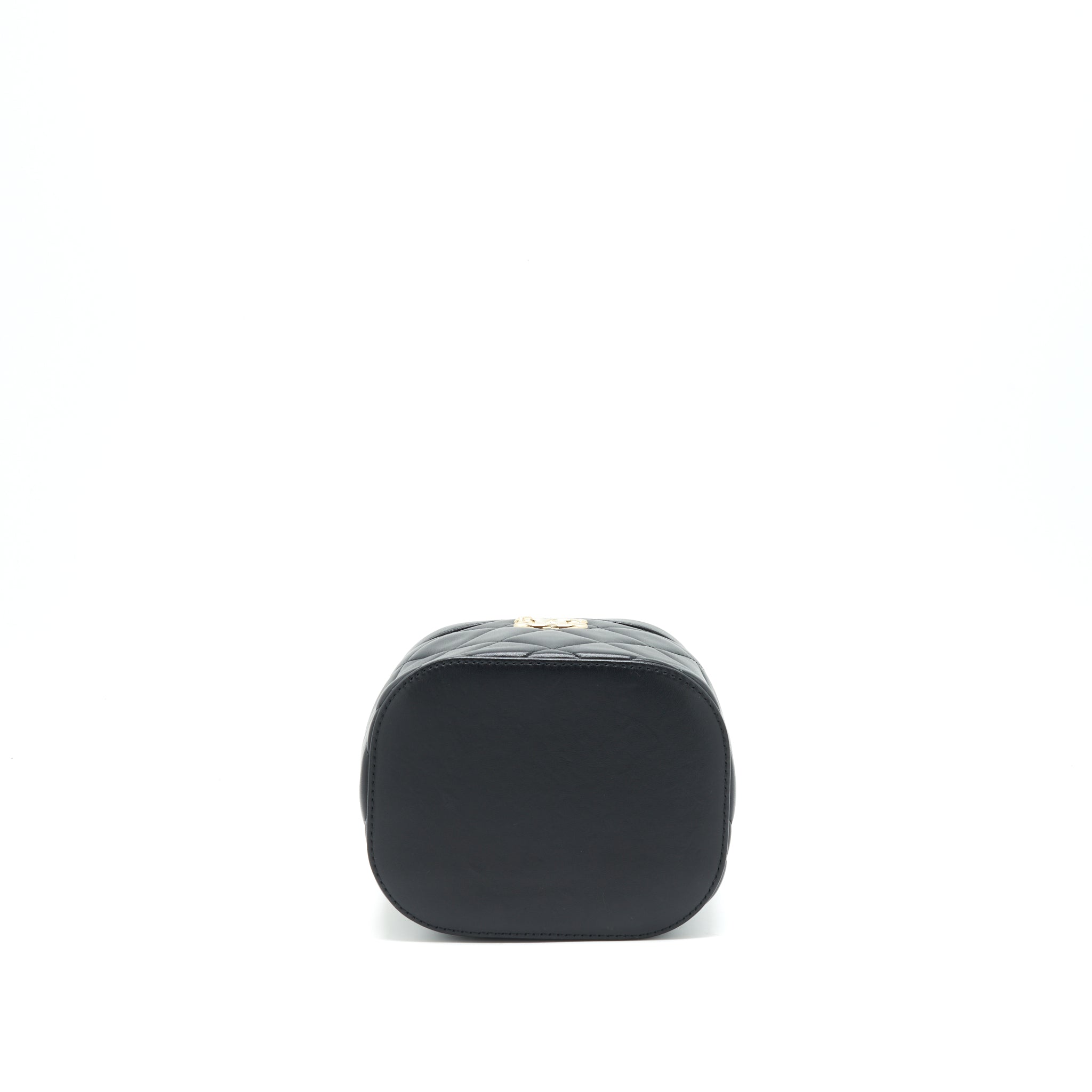 Chanel Trendy CC Round Vanity Case Crossbody Bag Lambskin Black L