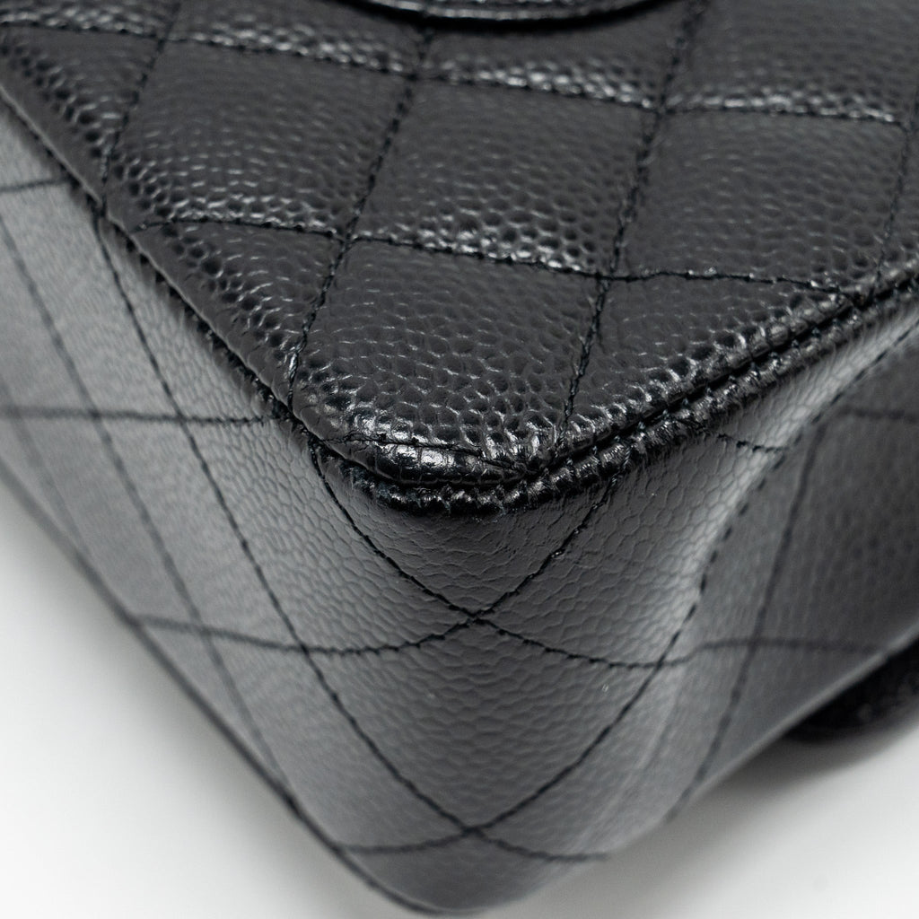 Chanel Medium Classic Double Flap Bag Caviar Black  (Microchip)